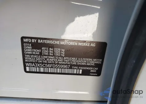 2015 BMW 328I Gran Turismo xDrive from USA, damaged, VIN WBA3X5C56FD559967